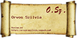 Orvos Szilvia névjegykártya